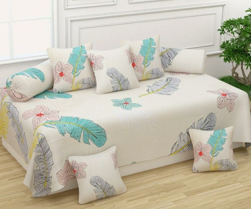 rahul home furnishing Cotton Floral Diwan Set  (Multicolor)