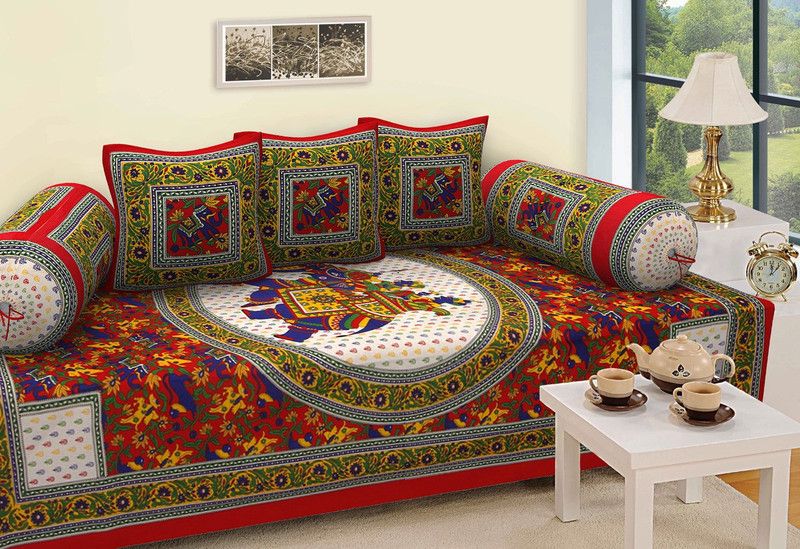 ISHWAR ENTERPRISES Cotton Paisley Diwan Set  (Multicolor)