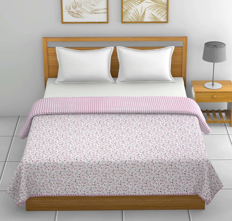 EVERDECOR Printed Double Dohar for AC Room  (Cotton, dot star grey)