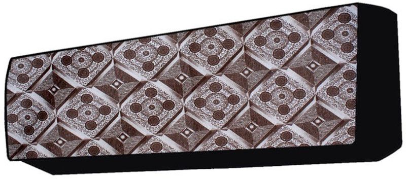 Fabrious Air Conditioner Cover  (Width: 112 cm, Grey, Black)