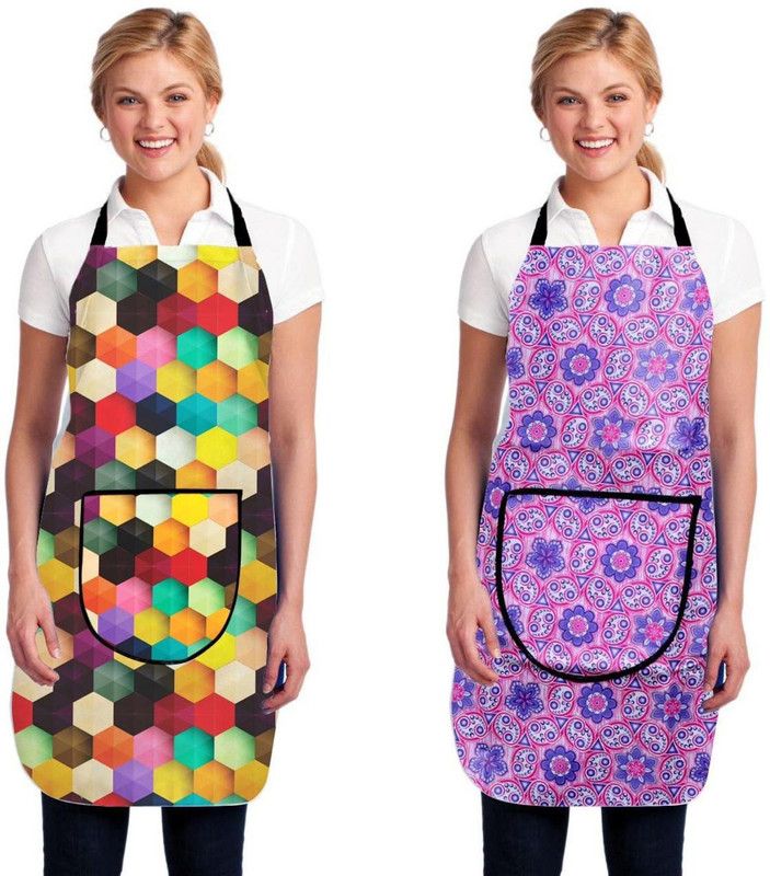 Polyester Grooming Apron - Free Size  (Multicolor, Pack of 2)