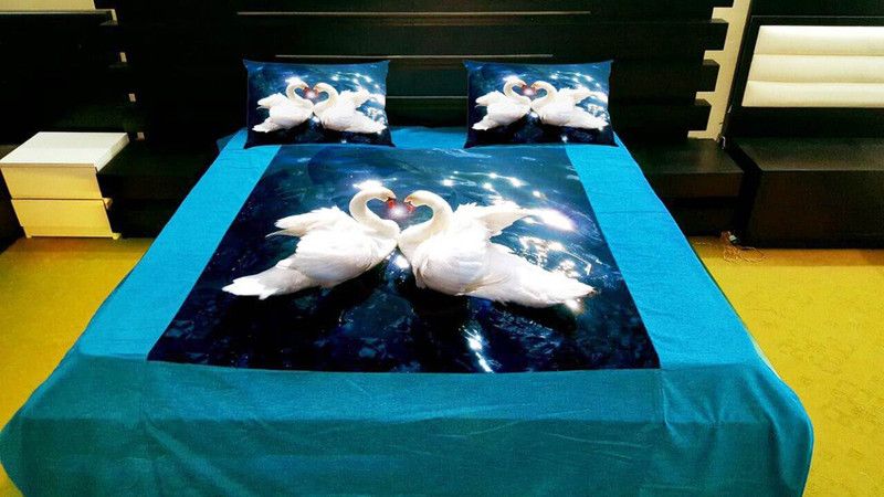 Vivid Home 300 TC Velvet Queen Printed Flat Bedsheet  (Pack of 1, multicolor27)