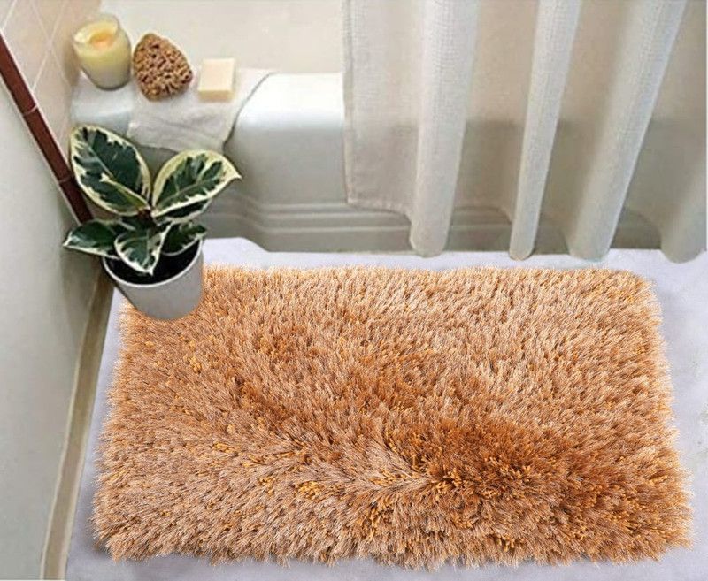 swami handloom Polyester Door Mat  (Gold, Medium)