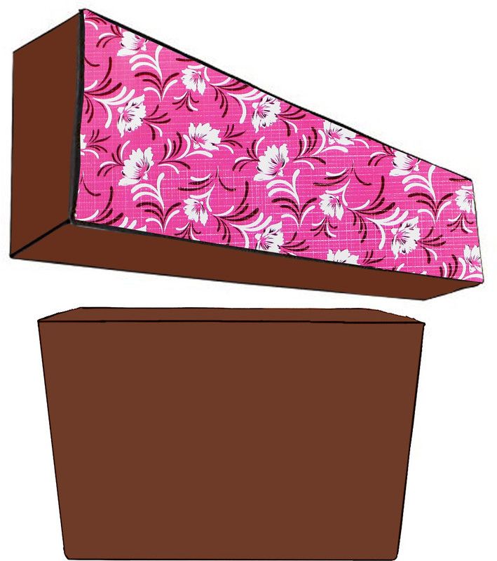 JM Homefurnishings Air Conditioner Cover  (Width: 90 cm, Pink, White)