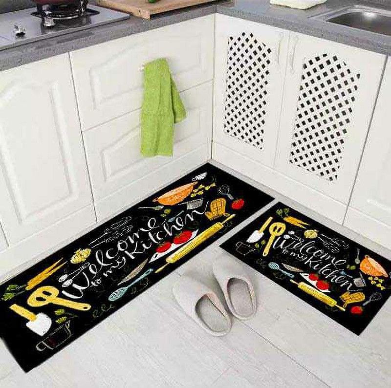 Velvet Door Mat  (Multicolor, Large)