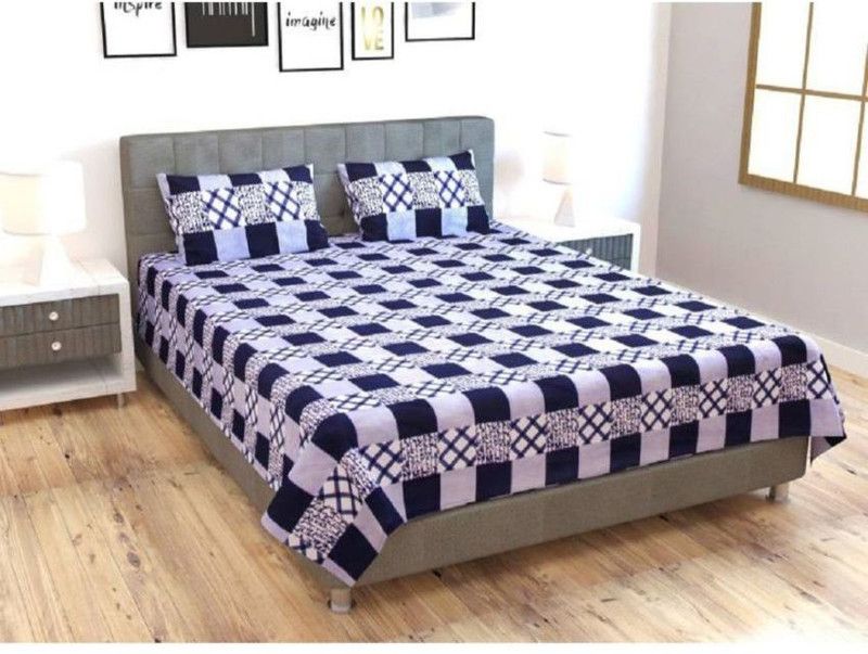 NAYRA FAB 280 TC Microfiber Double Abstract Flat Bedsheet  (Pack of 1, Beige)