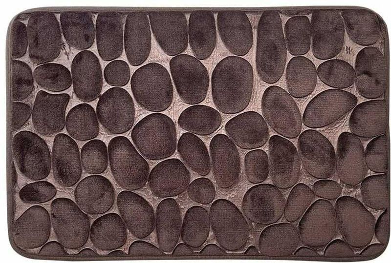 HomeCloud Microfiber Bathroom Mat  (Dark Brown, Medium)