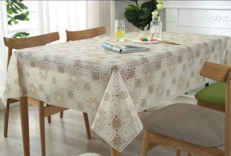 DELHI PVC CORP Floral 8 Seater Table Cover  (Multicolor, Vinyl)