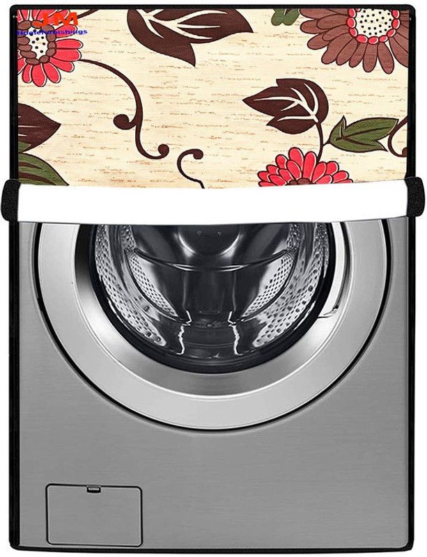 JM Homefurnishings Front Loading Washing Machine Cover  (Width: 68 cm, Red, Brown)