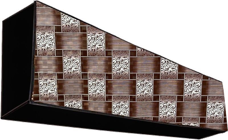 JM Homefurnishings Air Conditioner Cover  (Width: 107 cm, Brown, Black)