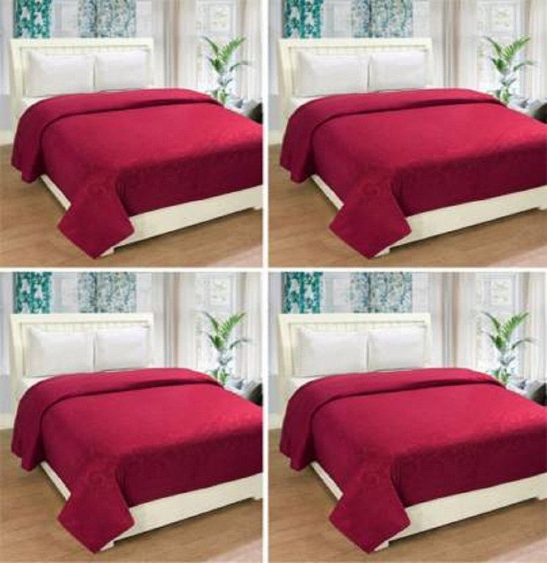 Shreejee Solid Single AC Blanket for AC Room  (Poly Cotton, Red)
