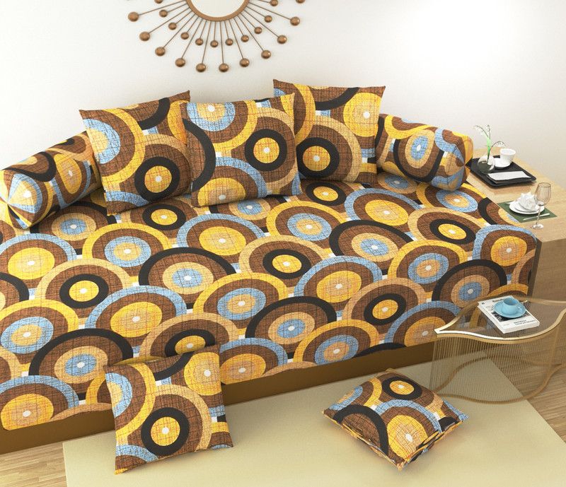 Daivik Cotton Abstract Diwan Set  (Multicolor)