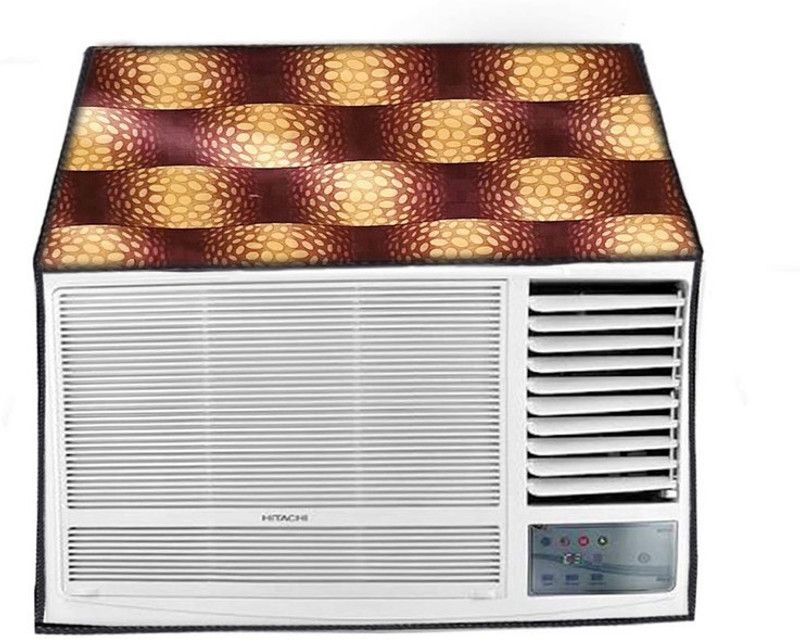 SAVEIT Air Conditioner Cover  (Width: 70 cm, Brown, Yellow)
