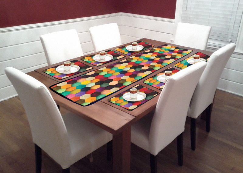 Waxenhome Multicolor Nylon Table Linen Set  (Pack of 7)