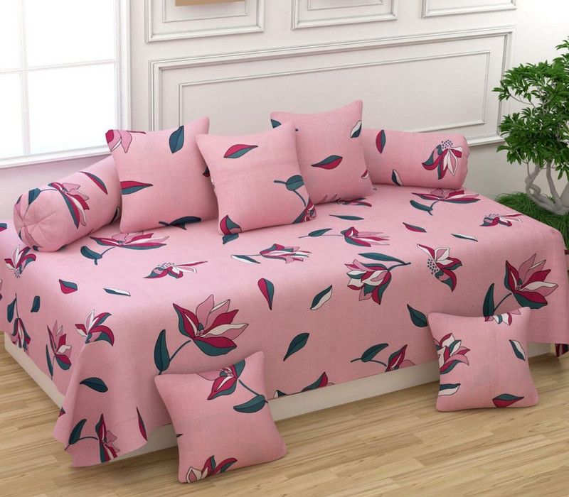 Trendy Threads Cotton Floral Diwan Set  (Multicolor)