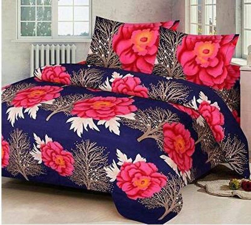 MANNAT ENTERPRISES 200 TC Polycotton Double Floral Flat Bedsheet  (Pack of 1, Multicolor)