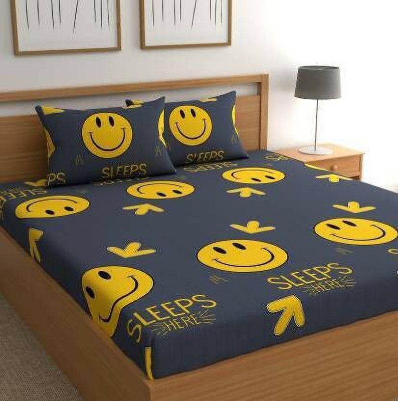 IMMENSA 144 TC Microfiber Double 3D Printed Flat Bedsheet  (Pack of 1, Multicolor)