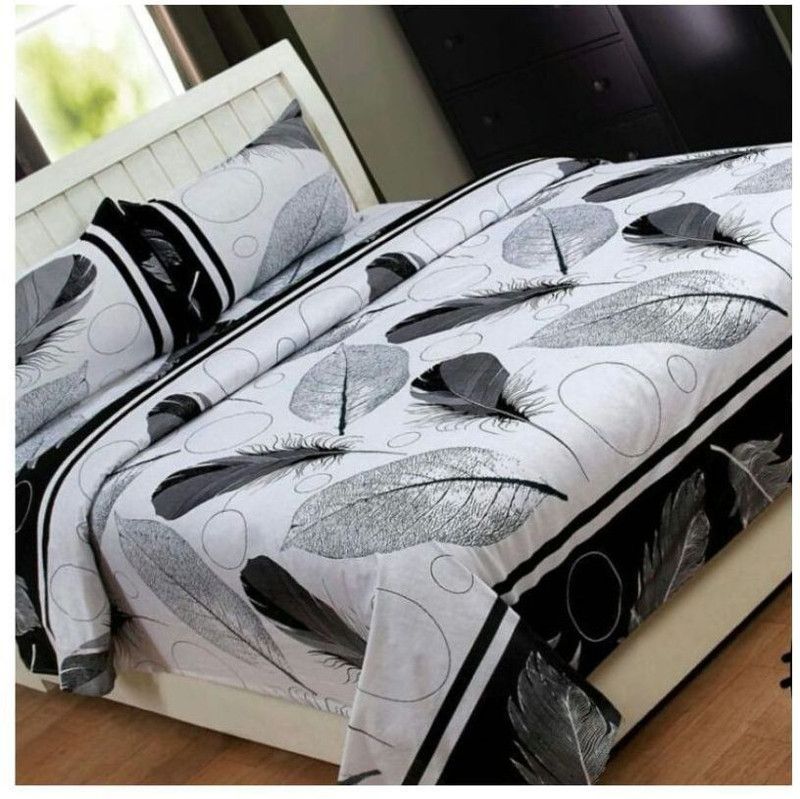 Polycotton Double 3D Printed Bedsheet  (Pack of 1, White)