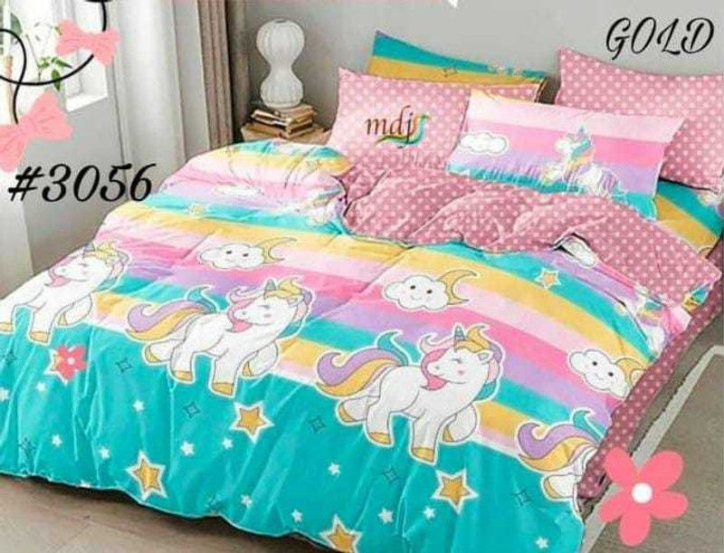 RIFTREE 144 TC Polycotton Double Printed Flat Bedsheet  (Pack of 1, Multicolor)