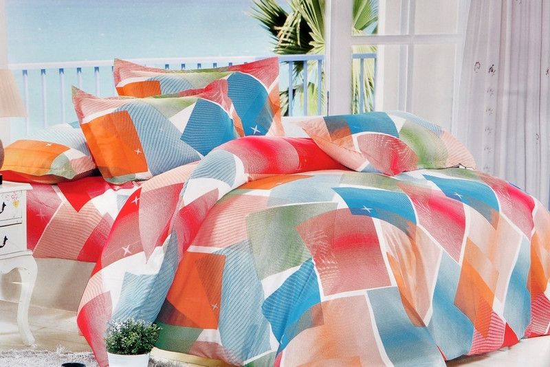 Welhous Polycotton Double Abstract Flat Bedsheet  (Pack of 1, Multicolor)