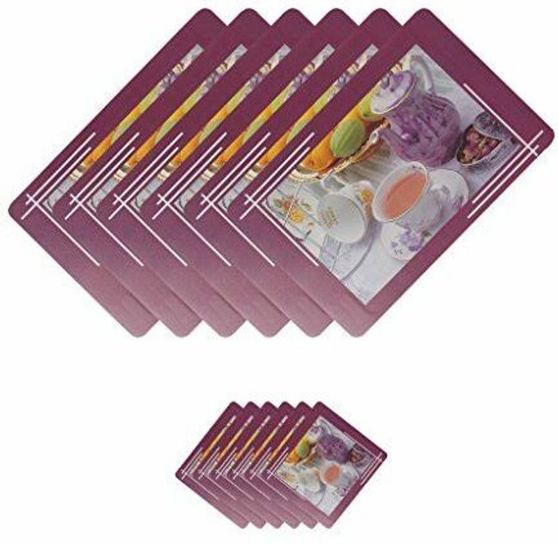 Ratehalf Rectangular Pack of 6 Table Placemat  (Multicolor, PVC)