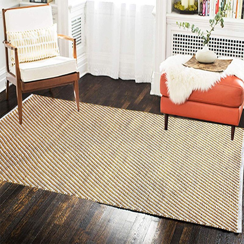 The Home Talk Yellow Cotton Area Rug  (70 cm, X 140 cm, Rectangle)