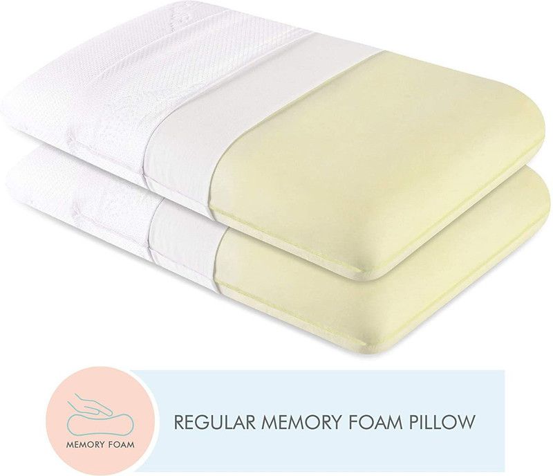 The White Willow King Size Neck and Back Pain Relief Memory Foam Solid Orthopaedic Pillow Pack of 2  (White)