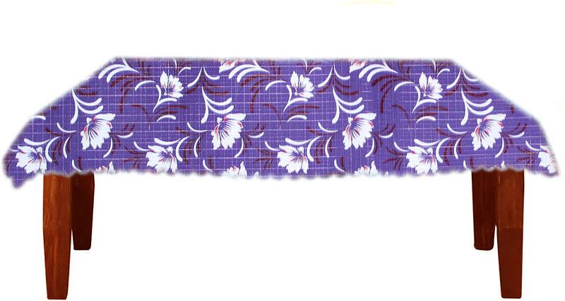JM Homefurnishings Floral 6 Seater Table Cover  (Purple, White, PVC)