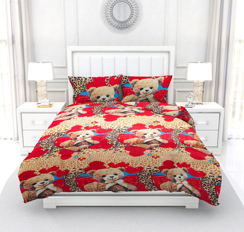 BALKO FAB 180 TC Polycotton Double Cartoon Flat Bedsheet  (Pack of 1, Multicolor)