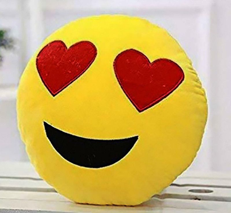 CLUEDEAL Cotton Smiley Cushion Pack of 1  (Yellow)