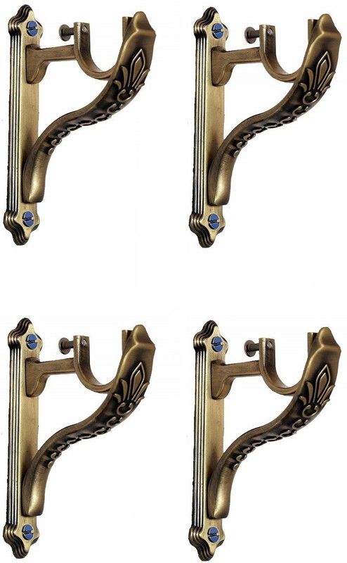 KORA Gold Rod Rail Bracket Metal  (Pack of 4)