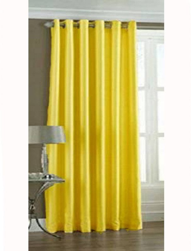 India Furnish 153.1 cm (5 ft) Polyester Semi Transparent Window Curtain Single Curtain  (Plain, Solid, Yellow)