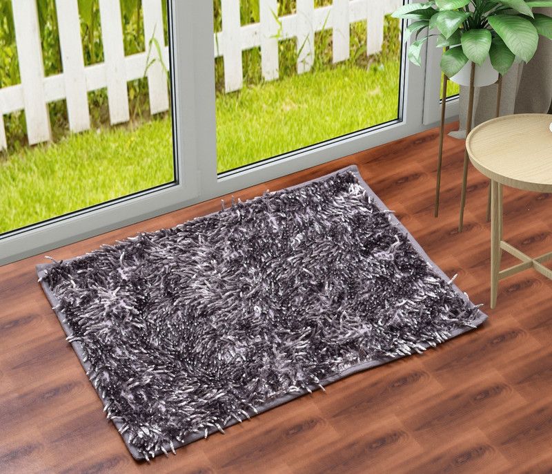 Microfiber Door Mat  (Grey, Medium)