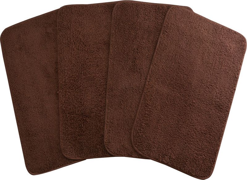 FINCH Microfiber Door Mat  (Brown, Medium, Pack of 4)