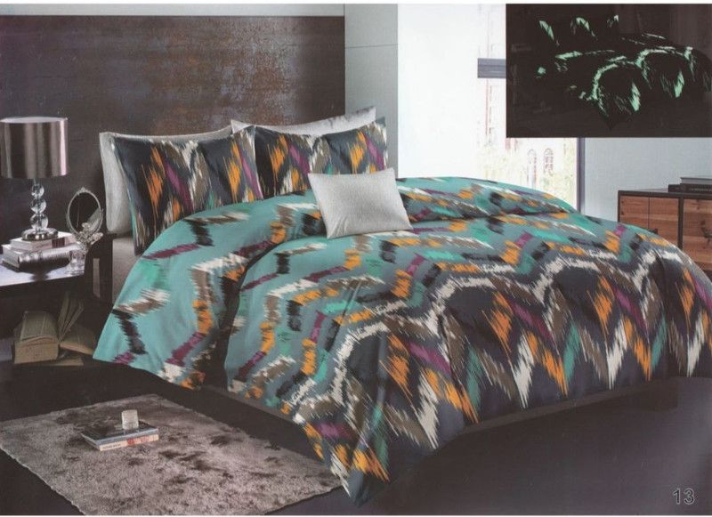 Nanki's 300 TC Cotton Double Floral Flat Bedsheet  (Pack of 1, Green)