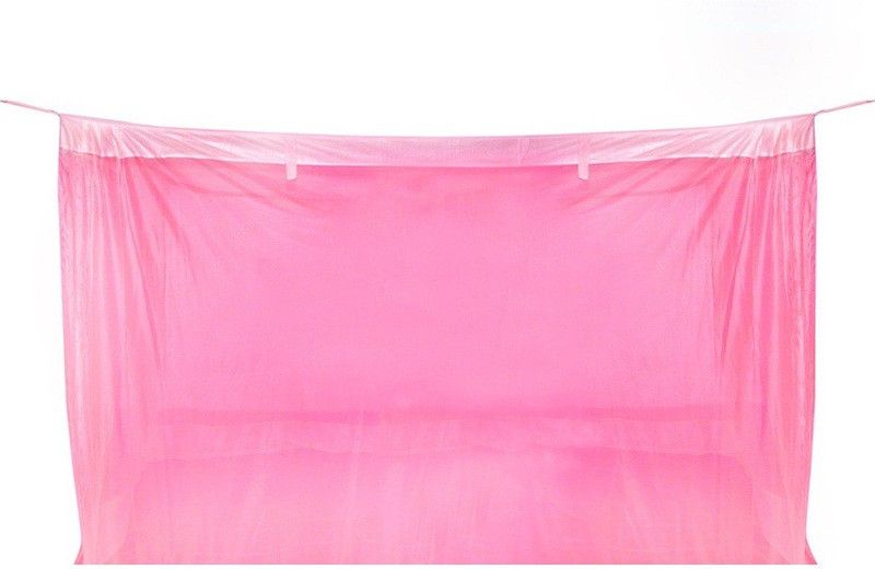 Sunflower Products Nylon Adults Pink Double Bed Mosquito Net 1+1 Mosquito Net  (Pink, Bed Box)