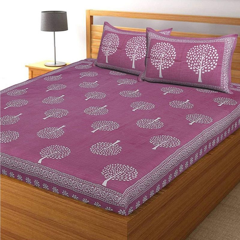 RRJAIPUR Cotton Queen Bed Cover  (Multicolor, 1 Bedcover, 2 Pillow cover)