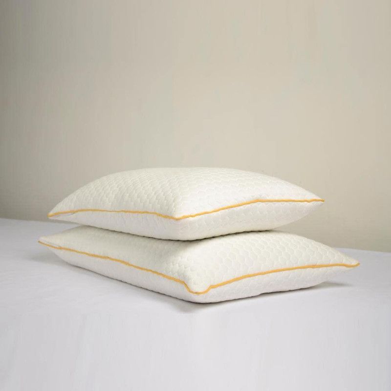 SleepyCat Adjustable Pillow Standard Size (25x16 Inches) Memory Foam Solid Sleeping Pillow Pack of 2  (White)