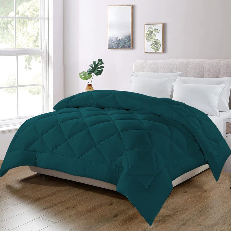 Indian Kingdom Solid Single Comforter for Heavy Winter  (Microfiber, Teal)