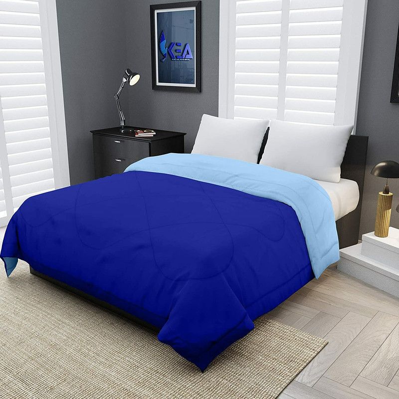 Lavy Solid Single Comforter for Mild Winter  (Poly Cotton, Sky-Blue)