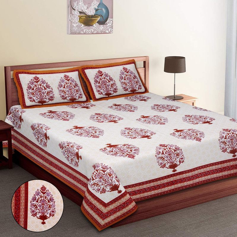 The Bedding Company 210 TC Cotton King Solid Flat Bedsheet  (Pack of 1, Multicolor)