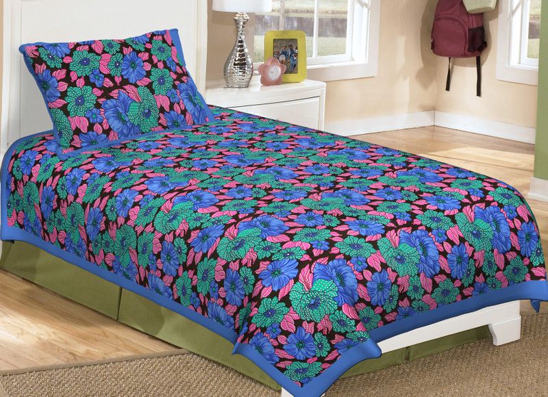 METRO LIVING Cotton Single Floral Flat Bedsheet  (Pack of 1, Multicolor)