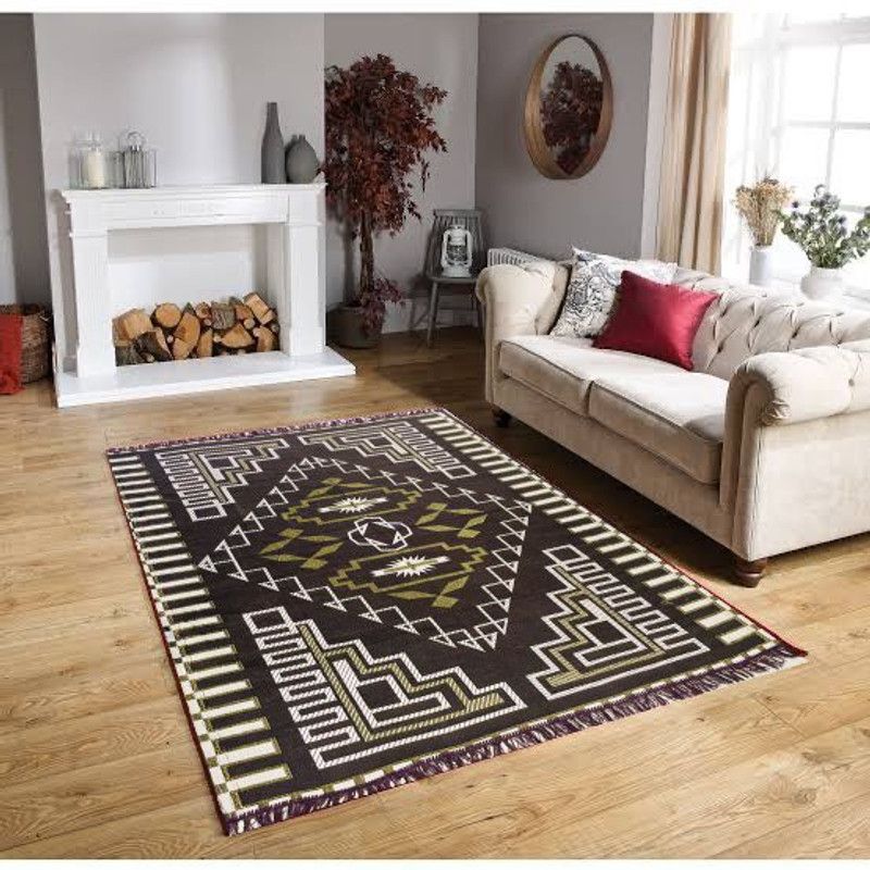 AASTHA TEXO FAB Brown Acrylic Carpet  (138 cm, X 198 cm, Rectangle)
