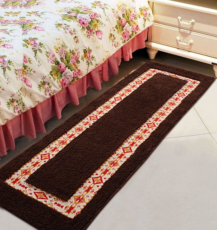 Saral Home Brown Cotton Runner  (40 cm, X 140 cm, Rectangle)