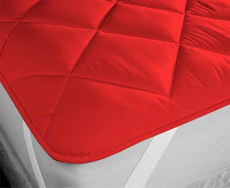 CHICERY Elastic Strap Queen Size Mattress Cover  (Red)
