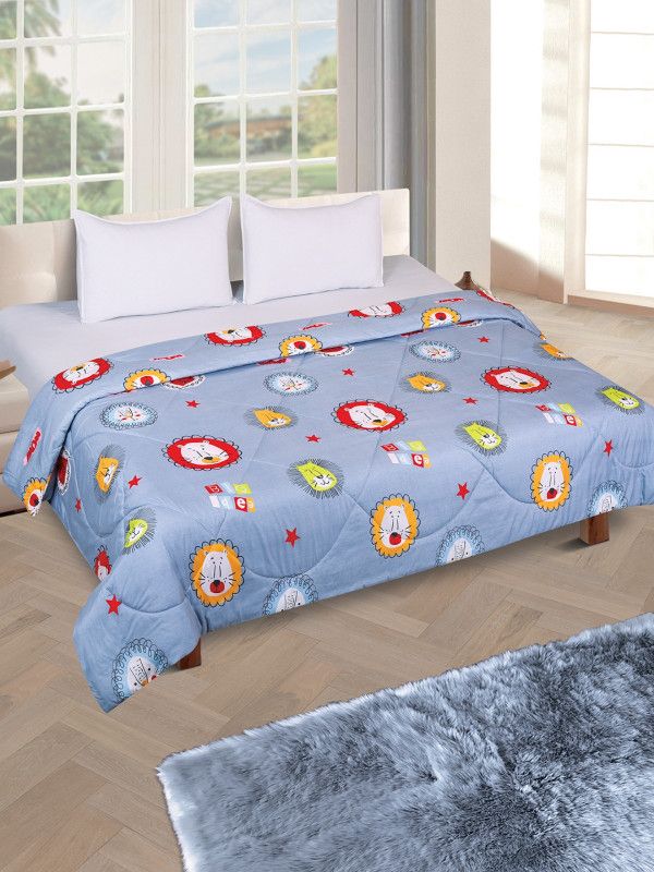 ROMEE Printed King Comforter for Mild Winter  (Cotton, Blue)