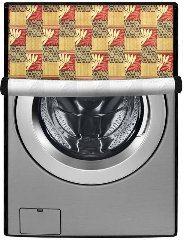 Stylista Front Loading Washing Machine Cover  (Width: 153 cm, Maroon, Beige)