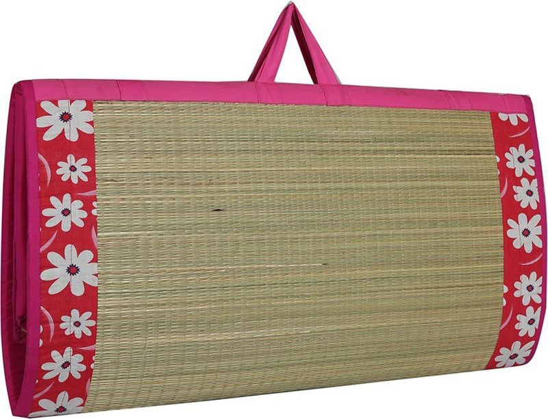 Kala Darshan Crafts Bazaar Artificial Grass Chatai Mat  (Red, Medium)