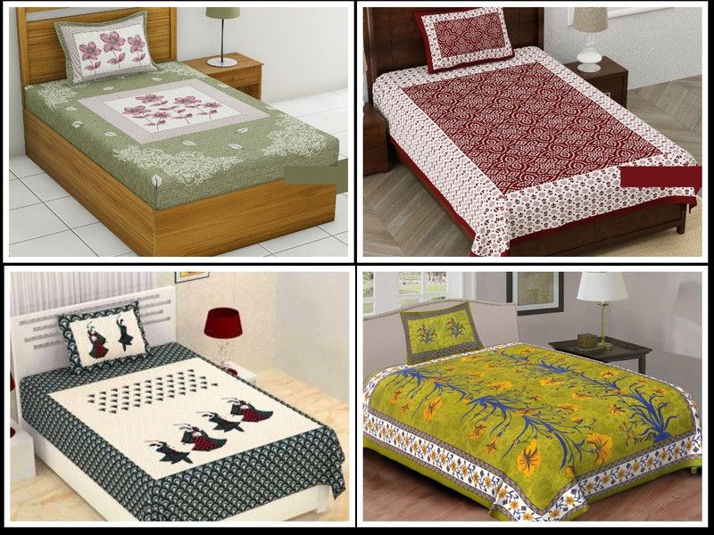 144 TC Cotton Single Jaipuri Prints Bedsheet  (Pack of 4, Multicolor 130)