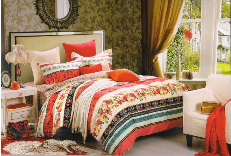 Valtellina 200 TC Cotton Single Abstract Flat Bedsheet  (Pack of 1, Multicolor)